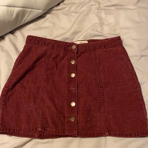 Red corduroy skirt